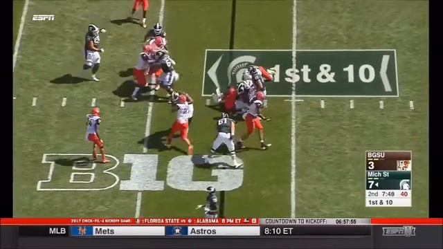 David Konowalski (Bowling Green EDGE) vs. Michigan State 2017 смотреть онлайн
