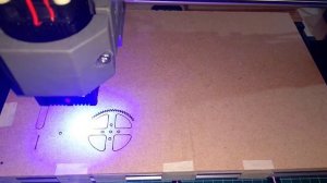 CNC 3018 Pro - Laser 5500mW CNC - Cutting MDF Gear Layout