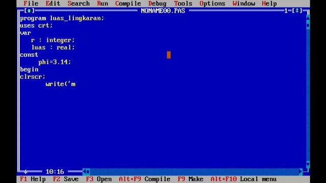 Cara Membuat Rumus Luas Persegi Panjang, Lingkaran , dan Segitiga Menguunakan Turbo Pascal смотреть онлайн