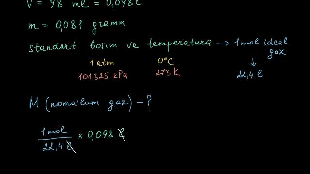 Ideal gaz tenglamasi (4-masala) | Gazlar va molekulyar kinetik nazariya | Kimyo смотреть онлайн