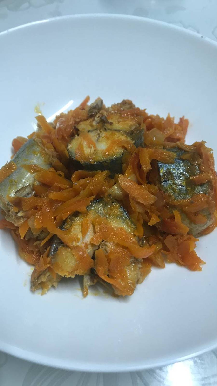 Скумбрия под морковной шапкой!