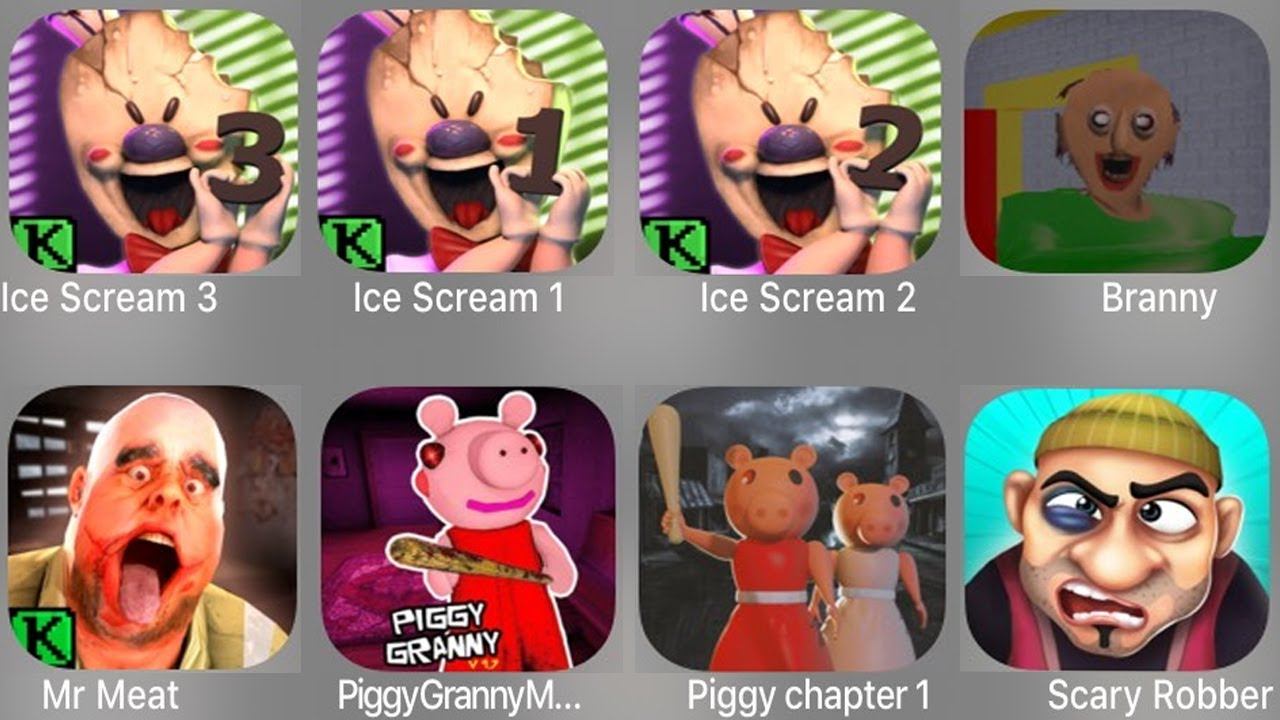 Ice Scream 3,Ice Scream,Ice Scream 2,Branny,Mr Meat,Piggy Granny,Piggy Chapter,Scary Robber смотреть онлайн