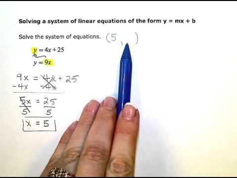 ALEKS: Solving a system of linear equations of the form y = mx+b, example 1 смотреть онлайн