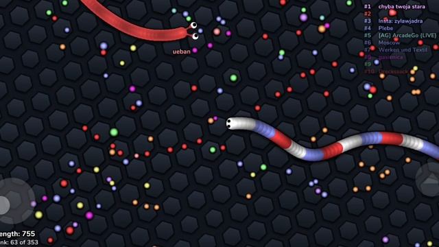 Игра в Slither.io #4, Onlain.