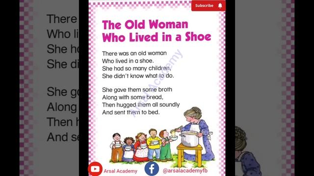 The Old Woman Who Lived in a Shoe | Nursery Rhymes for kids @ArsalAcademy смотреть онлайн