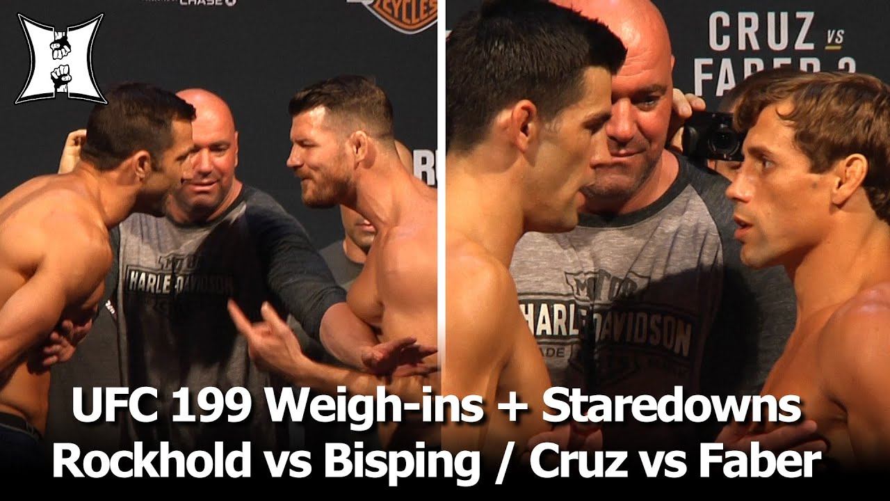 UFC 199: Rockhold, Bisping, Cruz + Faber Weigh-In + Stare Each Other Down. The Bad Blood Is Real! смотреть онлайн