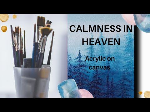 Abstract Landscape Painting Demo / Easy Technique / Acrylics & Fan brush / Satisfying ASMR / Artdem смотреть онлайн