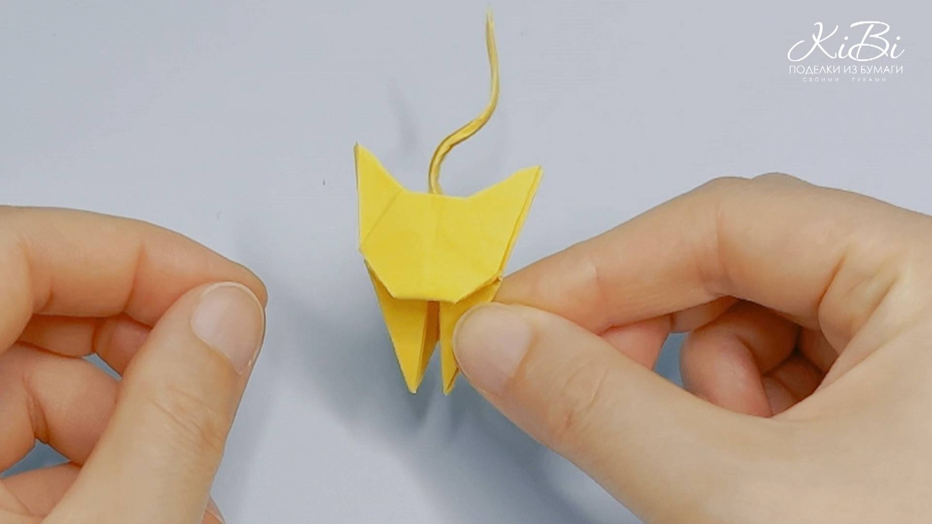 Котёнок оригами для детей | Простое оригами из бумаги для детей своими руками | DIY смотреть онлайн