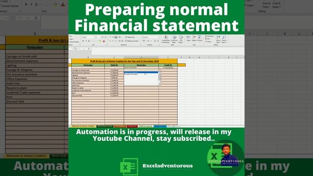 Preparing Financial statement in Excel | Financial Statement | Microsoft excel automation смотреть онлайн