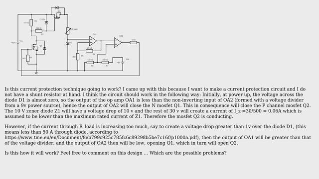 Electronics: active current protection with diode instead of shunt resistor смотреть онлайн