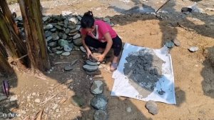 The girl built an additional stone barn on the farm & Green forest life - Lý Thị An