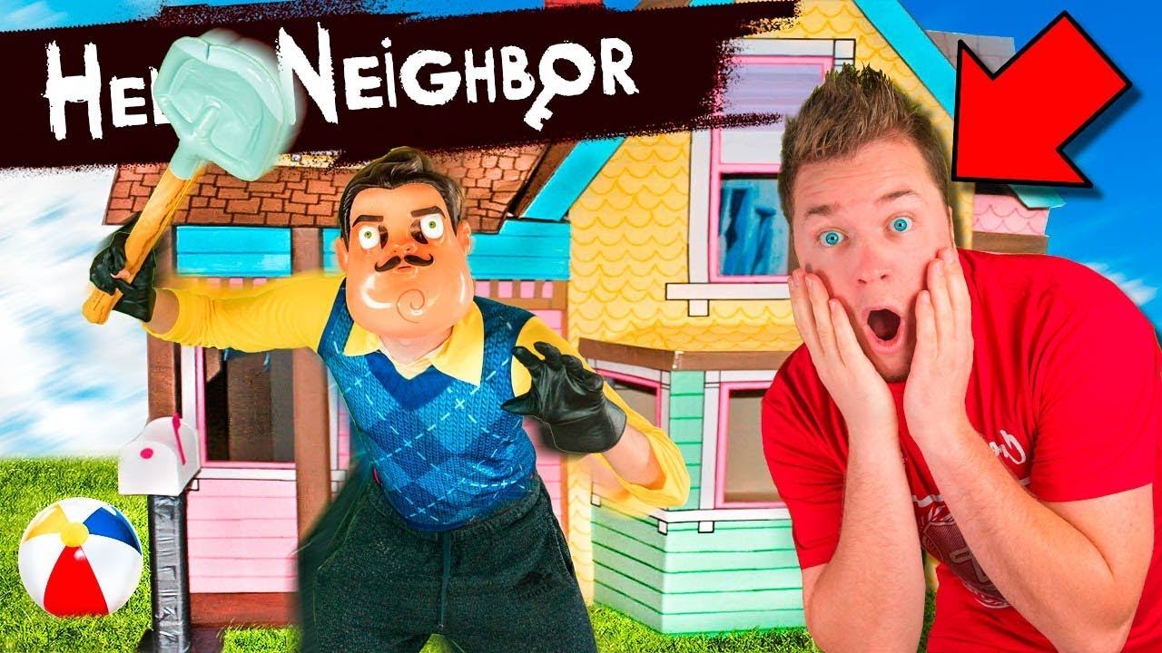 Hello Neighbour IN REAL LIFE!! Box FORT ESCAPE Room (HIDE AND SEEK CHALLENGE) смотреть онлайн