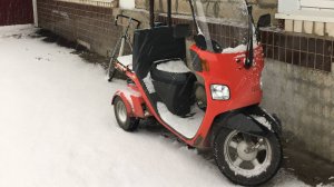 Первый снег на Honda Gyro Canopy 4т.