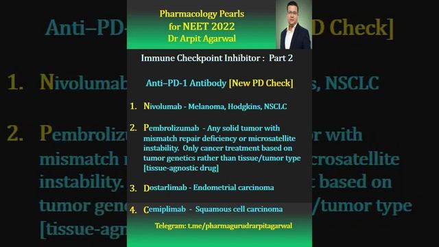 Immune Checkpoint inhibitors in cancers #drarpitagarwal #pharmacology #immune_checkpoint смотреть онлайн