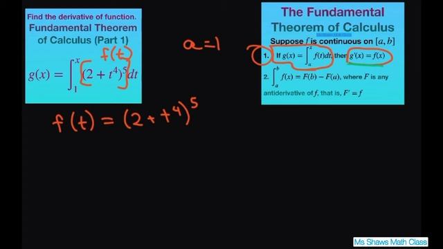 Find derivative of integral g (x) on [1, x] (2 + t^4)^5 dt. Fundamental Theorem of Calculus смотреть онлайн
