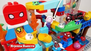 Обучающий конструктор для детей. Лабиринт ASMR (АСМР) с шариками: ЧЕЛОВЕК ПАУК !