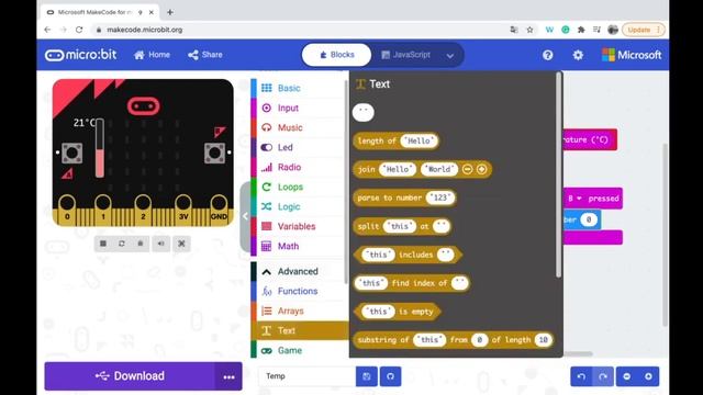 Coding the micro:bit to measure temperature смотреть онлайн