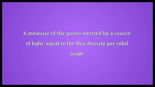 Luminous intensity Meaning смотреть онлайн