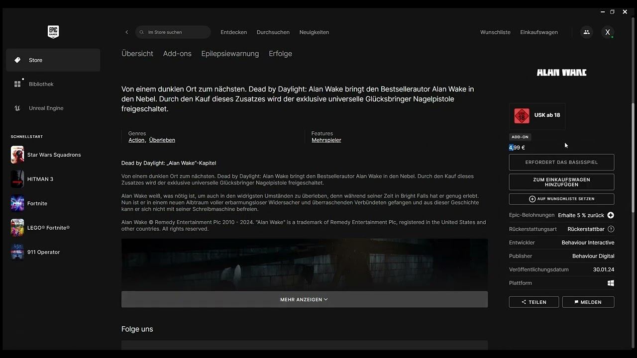 Alan Wake X Dead by Daylight Dlc podcast Folge 303 смотреть онлайн