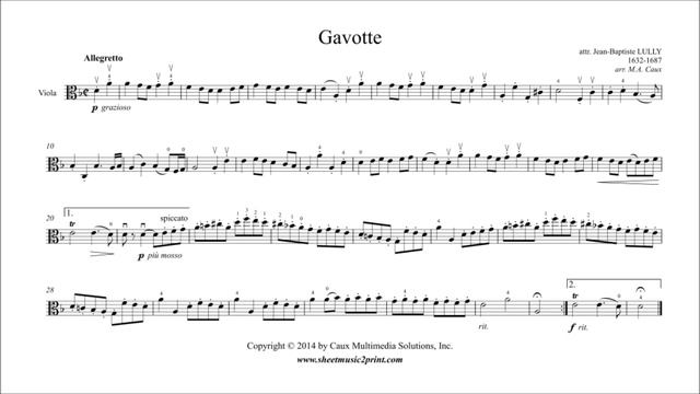 Lully : Gavotte in D minor - Viola