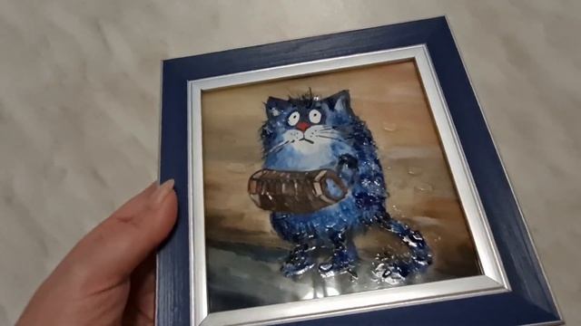 34cG Картина из стекла. Кот. смотреть онлайн