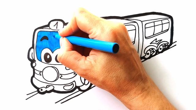 ТРАМВАЙ ТРАНСПОРТ / КРАСОЧНАЯ РАСКРАСКА / УЧИМСЯ РИСОВАТЬ И РАСКРАШИВАТЬ / Нарисуй Ка смотреть онлайн