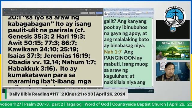 Morning Devotion 1127 | Psalm 20:1-3, part 2 | Tagalog | Word of God | Countryside Baptist Church смотреть онлайн