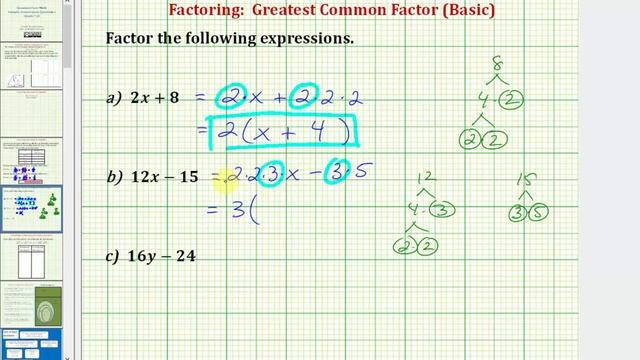 Factor the GCF out a Binomial (Common Core Math 7/8 Ex 3) смотреть онлайн