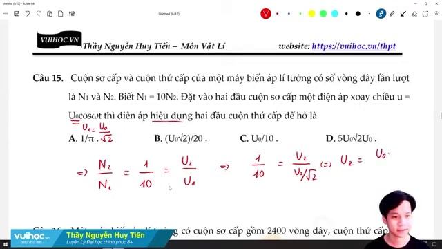 Chinh phục máy biến áp và truyền tải điện - Vật lý 12 - Thầy Nguyễn Huy Tiến смотреть онлайн