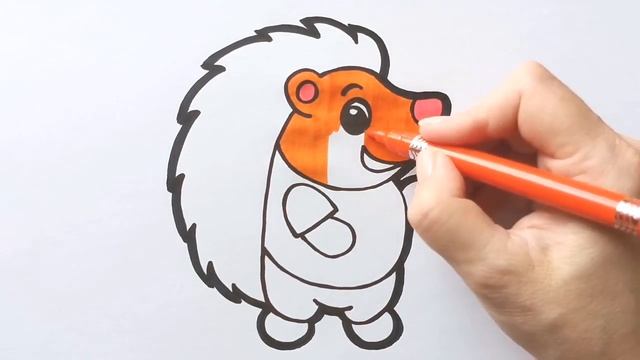 Как нарисовать ЁЖИКА / раскраска для детей / Нарисуй Ка смотреть онлайн