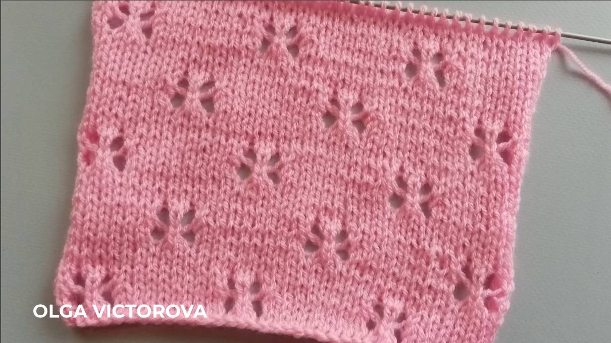 438 АЖУРНЫЕ БАБОЧКИ НА ЛИЦЕВОЙ ГЛАДИ Вязание Узоры спицами смотреть онлайн