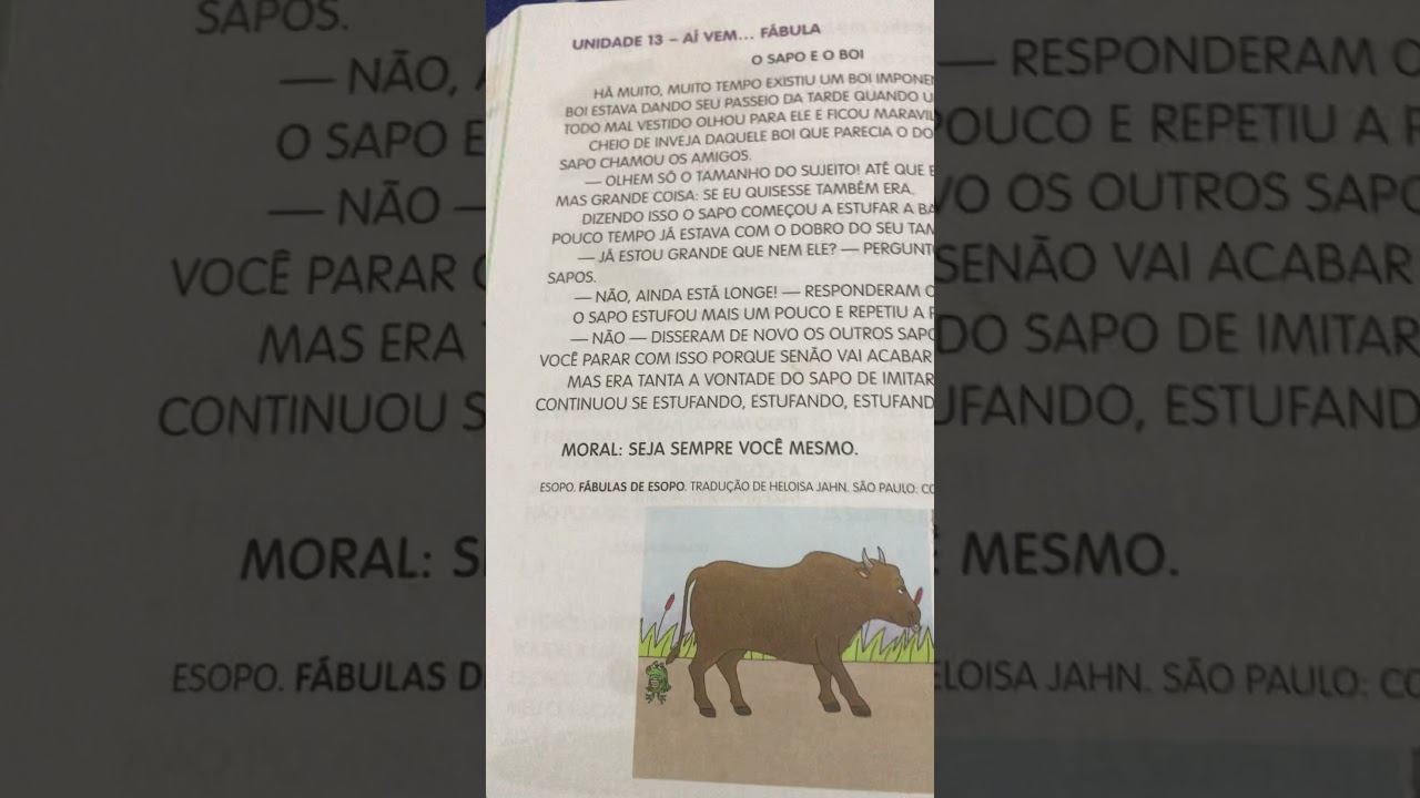 História contada - Fábula “ O sapo e o boi” livro Ápis pág. 152 e 153. смотреть онлайн