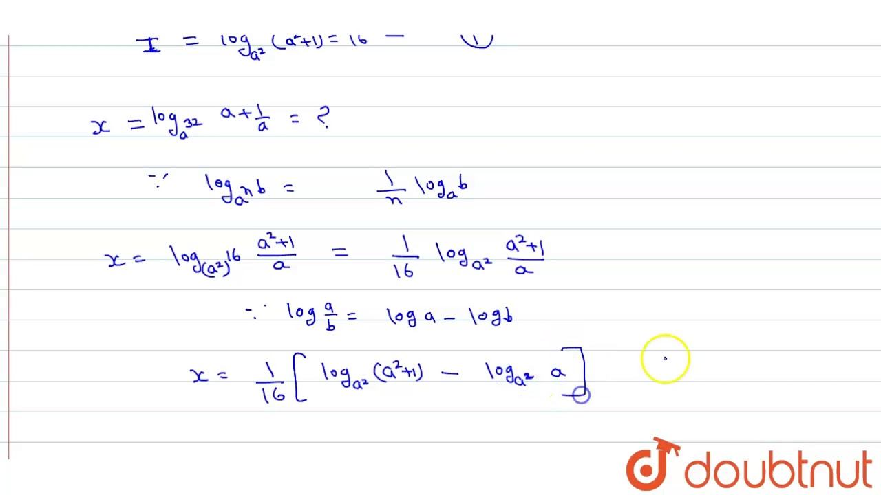 Given that `log_(a^(2))(a^(2)+1)=16` find the value of `log_(a^(32))\"(\"a+1/a\")\"` смотреть онлайн