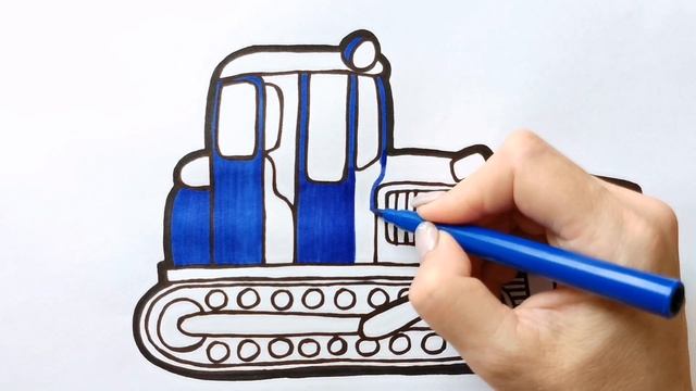 Как нарисовать БУЛЬДОЗЕР ДЛЯ ДЕТЕЙ / раскраска для детей / Нарисуй Ка смотреть онлайн