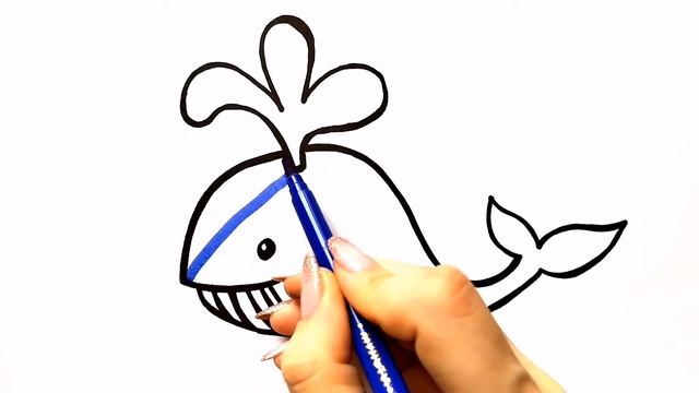 Как нарисовать КИТА / Мультик раскраска КИТ / Нарисуй Ка смотреть онлайн