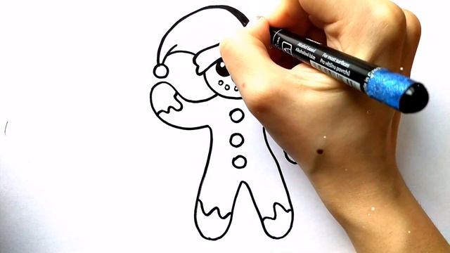 Как нарисовать рождественский пряник / Мультик раскраска ПРЯНИК / Нарисуй Ка смотреть онлайн