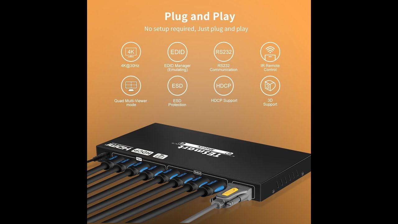 [TESmart] 4x4 HDMI Matrix / 4 in 4 Out HDMI Switch смотреть онлайн