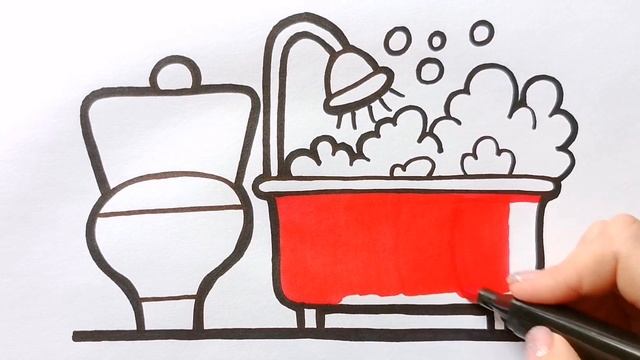 ВАННАЯ КОМНАТА / мультик раскраска для детей / Нарисуй Ка смотреть онлайн