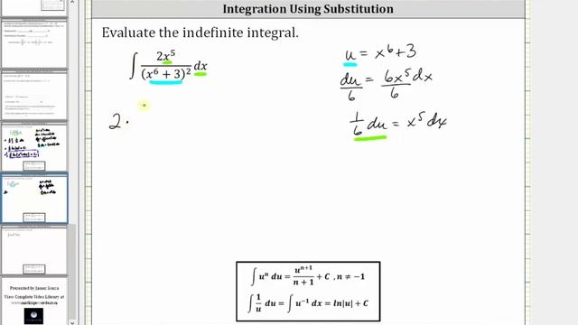 Indefinite Integration of a Quotient Using Substitution (Power Rule) смотреть онлайн