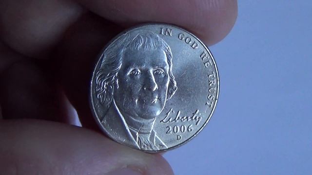 Coin USA five cents 2006 (Building Monticello)/Монета США (Здание Monticello ) 2006 год смотреть онлайн