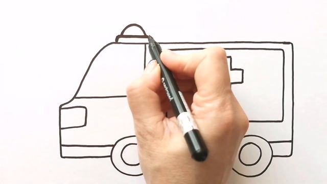 Как нарисовать МАШИНУ СКОРОЙ ПОМОЩИ для детей / Нарисуй Ка смотреть онлайн