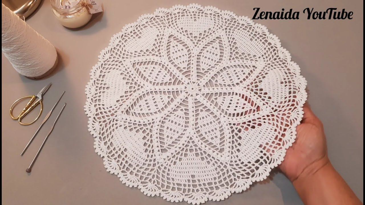 Carpeta Flor Y Corazones Tejida Con Hilo De cono #crochet #zenaida смотреть онлайн