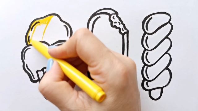 Как нарисовать МОРОЖЕНОЕ / Мультик раскраска МОРОЖЕНОЕ / Нарисуй Ка смотреть онлайн