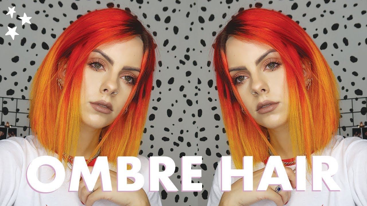 DIY OMBRE HAIR DYE - Orange into Yellow! смотреть онлайн