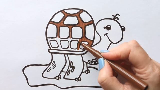 ЧЕРЕПАХА / мультик раскраска для детей / Нарисуй Ка смотреть онлайн