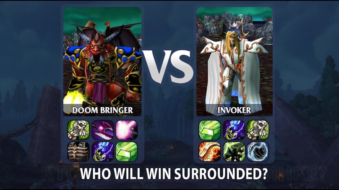 Invoker vs Doom Bringer | 1 x 1 | 25 lvl | full slots | who will beat? смотреть онлайн