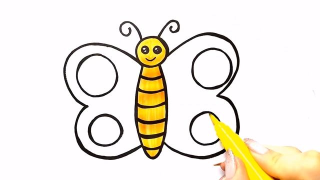 БАБОЧКА / мультик раскраска для детей / Нарисуй Ка смотреть онлайн