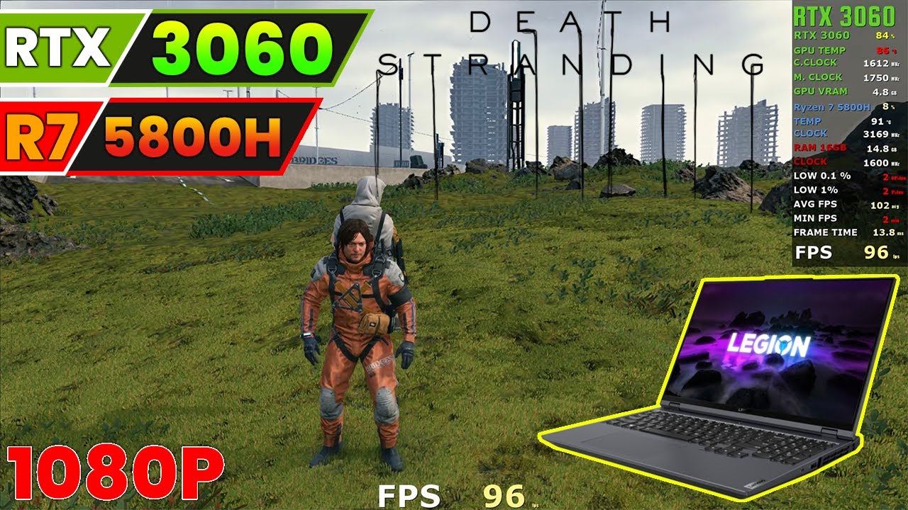 Death Stranding - RTX 3060 Laptop - Ryzen 7 5800H - Lenovo Legion 5 - 1080p смотреть онлайн