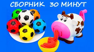 Сборник #9 мультиков для самых маленьких зрителей. Кинетический песок. Новые игрушки. Слаймы. Звуки