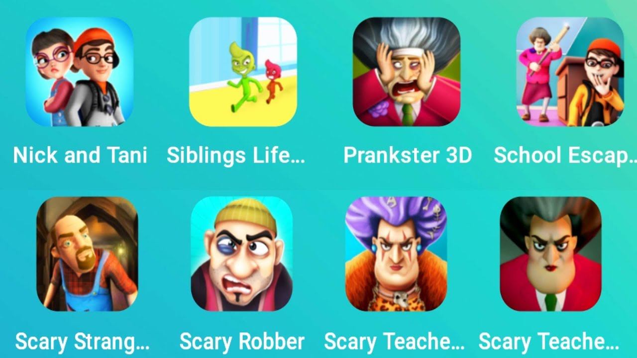 Scary Teacher 3D, Scary Stranger 3D, Scary Robber, Nick and Tani- Halloween Pranks смотреть онлайн